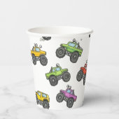 Fun Monster Trucks Birthday Party  Papieren Bekers (Achterkant)