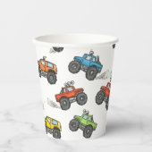 Fun Monster Trucks Birthday Party  Papieren Bekers (Voorkant)