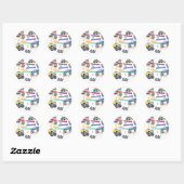 Fun Monster Trucks Birthday Party  Ronde Sticker (Vel)