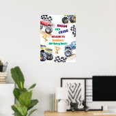 Fun Monster Trucks Birthday Party Welcome Poster (Thuiskantoor)