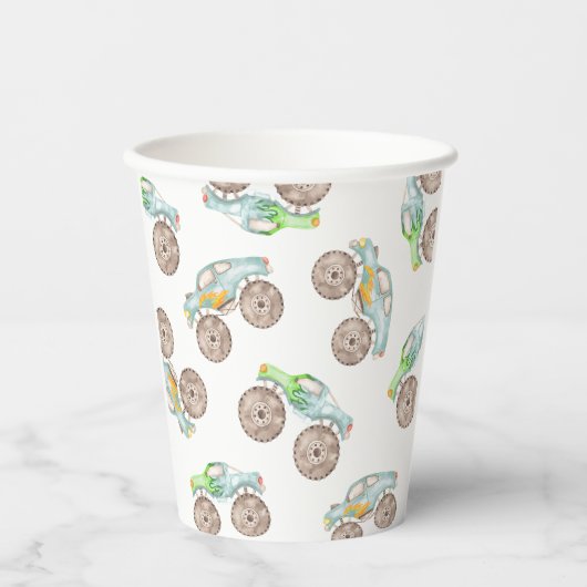 Fun Monster Trucks Papieren Cup Papieren Bekers (Voorkant)