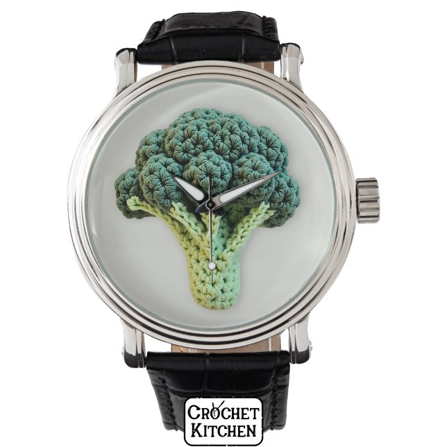 Fun Mood Boost Groene Minimalistische Haak Broccol Horloge (Creator heeft geüpload)