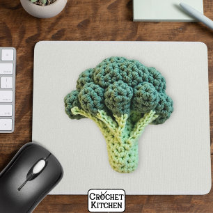 Fun Mood Boost Groene Minimalistische Haak Broccol Muismat
