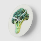 Fun Mood Boost Groene Minimalistische Haak Broccol Ronde Klok (Hoek)