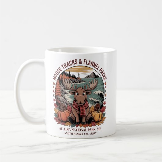 Fun Moose Flannel Custom Herfst Acadia Maine Koffiemok (Links)