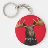 Fun Moose Red Name Wildlife Sleutelhanger (Voorkant)