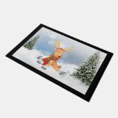 Fun Moose Wildlife kerstklep Deurdeur Deurmat (Schuin)