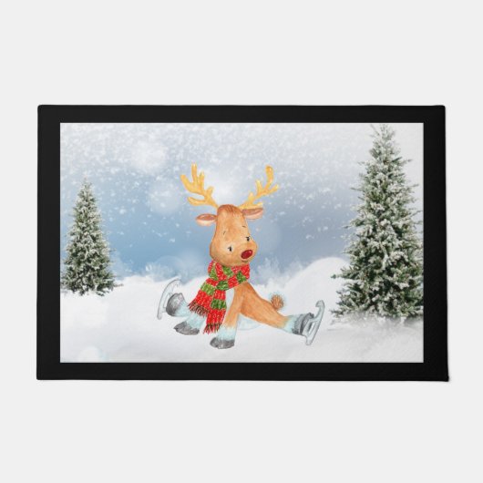 Fun Moose Wildlife kerstklep Deurdeur Deurmat (Voorkant)