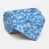 Fun Mosaic Blue Stropdas (Opgerold)