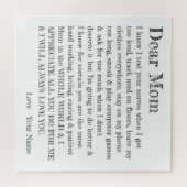 Fun Mothers Day Letter Dear Mom Typography Legpuzzel (Horizontaal)