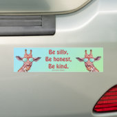 Fun Motivatie Quote Emerson be Gekke Giraffe Bumpersticker (Op auto)