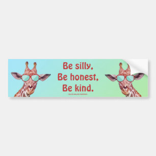 Fun Motivatie Quote Emerson be Gekke Giraffe Bumpersticker