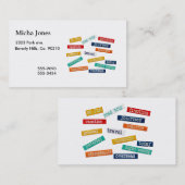 Fun Motivatie Vacation Travel Words Visitekaartje (Voorkant / Achterkant)