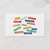 Fun Motivatie Vacation Travel Words Visitekaartje (Achterkant)