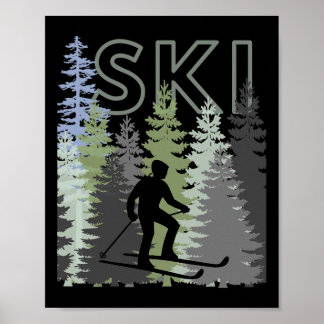 Fun Mountain Adventure Ski Squad Winter Sport Ski Poster