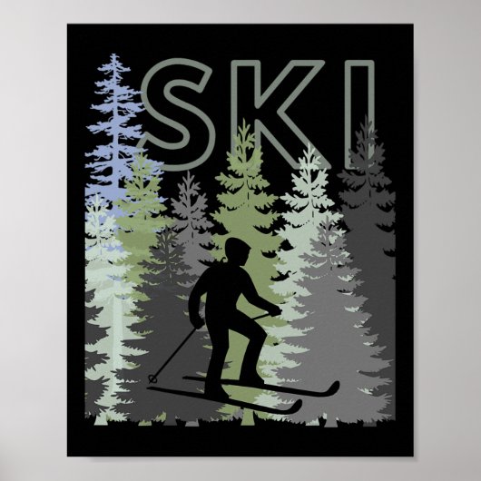 Fun Mountain Adventure Ski Squad Winter Sport Ski Poster (Voorkant)