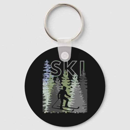 Fun Mountain Adventure Ski Squad Winter Sport Ski Sleutelhanger (Voorkant)