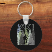 Fun Mountain Adventure Ski Squad Winter Sport Ski Sleutelhanger (Voorkant)