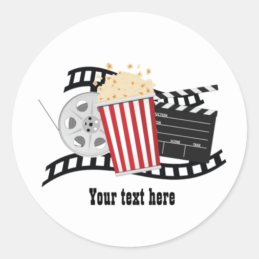 Fun movie lovers add text ronde sticker (Voorkant)