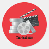 Fun movie lovers add text  ronde sticker (Voorkant)