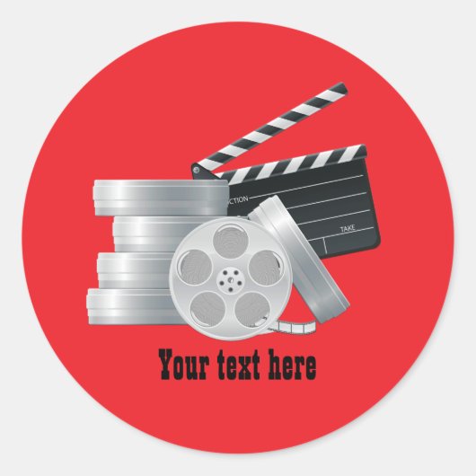 Fun movie lovers add text  ronde sticker (Voorkant)