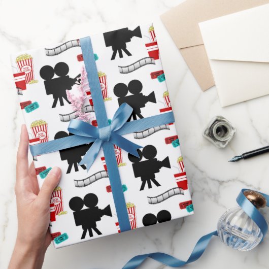 Fun Movie Lovers party tiled wrap Cadeaupapier (Geschenken)
