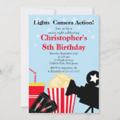 Fun Movie Night Birthday Party-uitnodigingen Kaart (Voorkant)