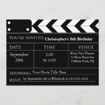 Fun Movie Night Birthday Party-uitnodigingen