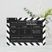 Fun Movie Night Birthday Party-uitnodigingen Kaart (Staand voorkant)