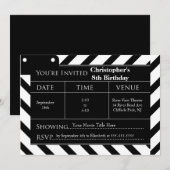 Fun Movie Night Birthday Party-uitnodigingen Kaart (Voorkant / Achterkant)
