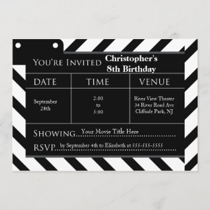 Fun Movie Night Birthday Party-uitnodigingen Kaart
