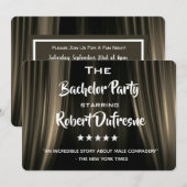 Fun Movie Parody Bachelor Party Invitation Kaart (Voorkant / Achterkant)