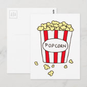 Fun Movie Theater Popcorn in Red White Bucket Briefkaart (Voorkant / Achterkant)