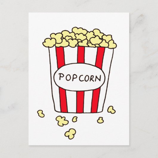 Fun Movie Theater Popcorn in Red White Bucket Briefkaart (Voorkant)