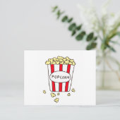 Fun Movie Theater Popcorn in Red White Bucket Briefkaart (Staand voorkant)