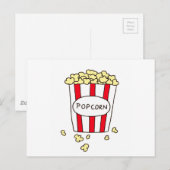 Fun Movie Theater Popcorn in Red White Bucket Briefkaart (Voorkant / Achterkant)