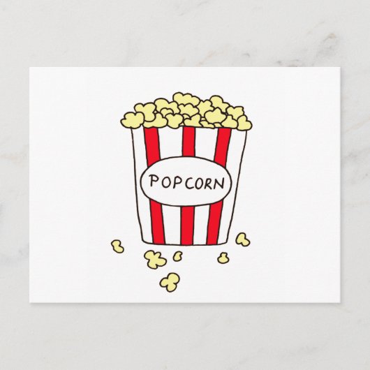 Fun Movie Theater Popcorn in Red White Bucket Briefkaart (Voorkant)