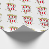 Fun Movie Theater Popcorn in Red White Bucket Cadeaupapier (Hoek)