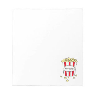 Fun Movie Theater Popcorn in Red White Bucket Notitieblok