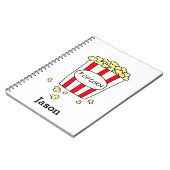 Fun Movie Theater Popcorn in Red White Bucket Notitieboek (Linkerzijde)