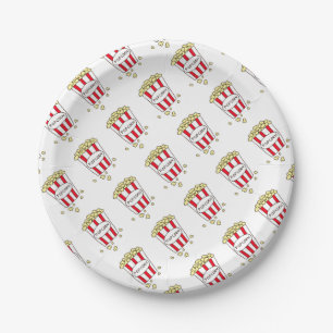 Fun Movie Theater Popcorn in Red White Bucket Papieren Bordje