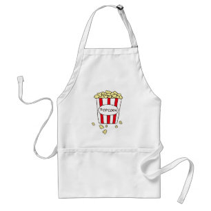 Fun Movie Theater Popcorn in Red White Bucket Standaard Schort