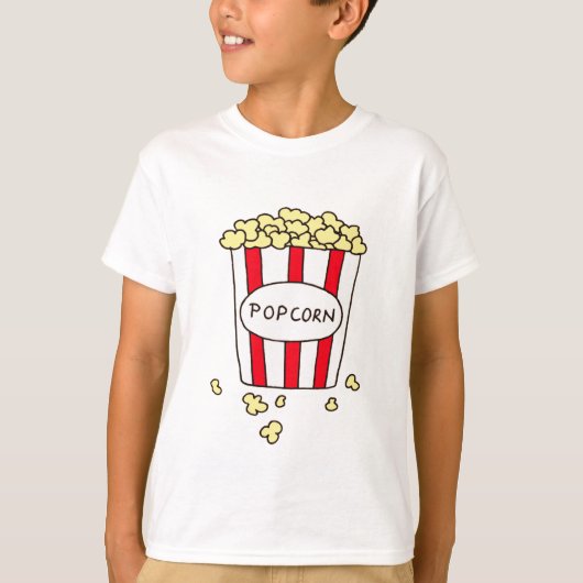 Fun Movie Theater Popcorn in Red White Bucket T-shirt (Voorkant)