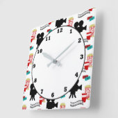 Fun Movie theater reel popcorn patroonklok Vierkante Klok (Hoek)