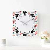 Fun Movie theater reel popcorn patroonklok Vierkante Klok (Huis)