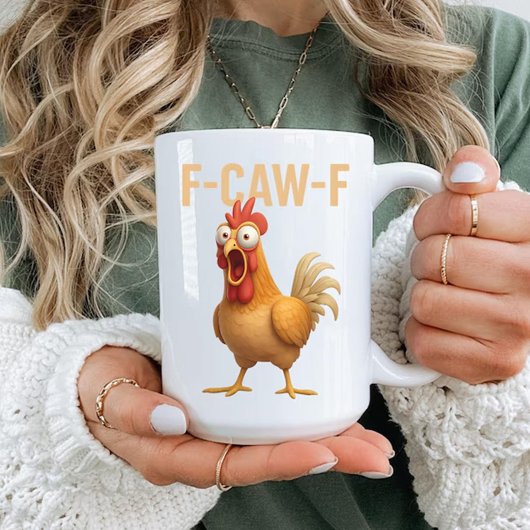 Fun Mug Funny F-Caw-ny Chicken Coffee Mugs         Koffiemok