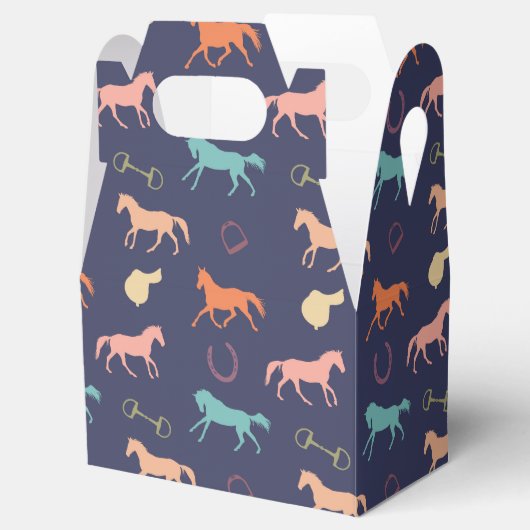 Fun Multicolor English Horse Pattern Bedankdoosjes (Geopend)