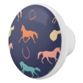 Fun Multicolor English Horse Pattern Keramische Knop (Rechts)