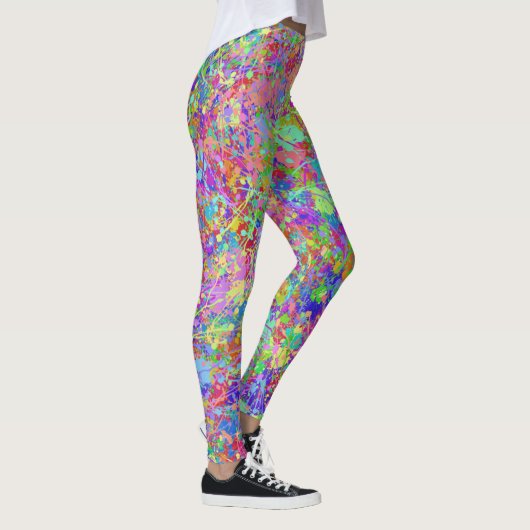 Fun Multicolor Paint-Spletters Leggings (Rechts)
