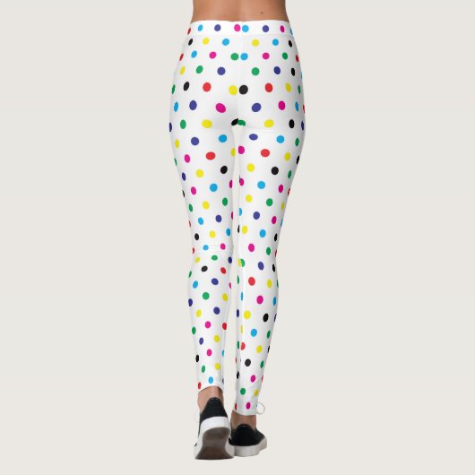 Fun Multicolor Polka Dot Pattern-Leggings Leggings (Achterkant)